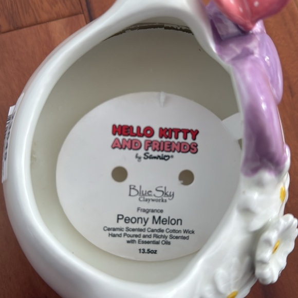 Damaged-Hello Kitty Blue Sky Ceramic Planter With Daisy Flowers Butterfly Detail - Picture 9 of 9